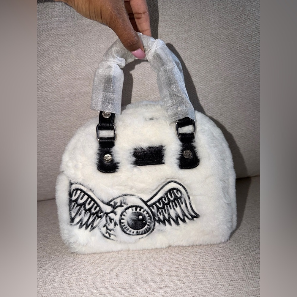 SOLD - Von Dutch Black and White Faux Fur Mini Bag - Picture 3 of 9